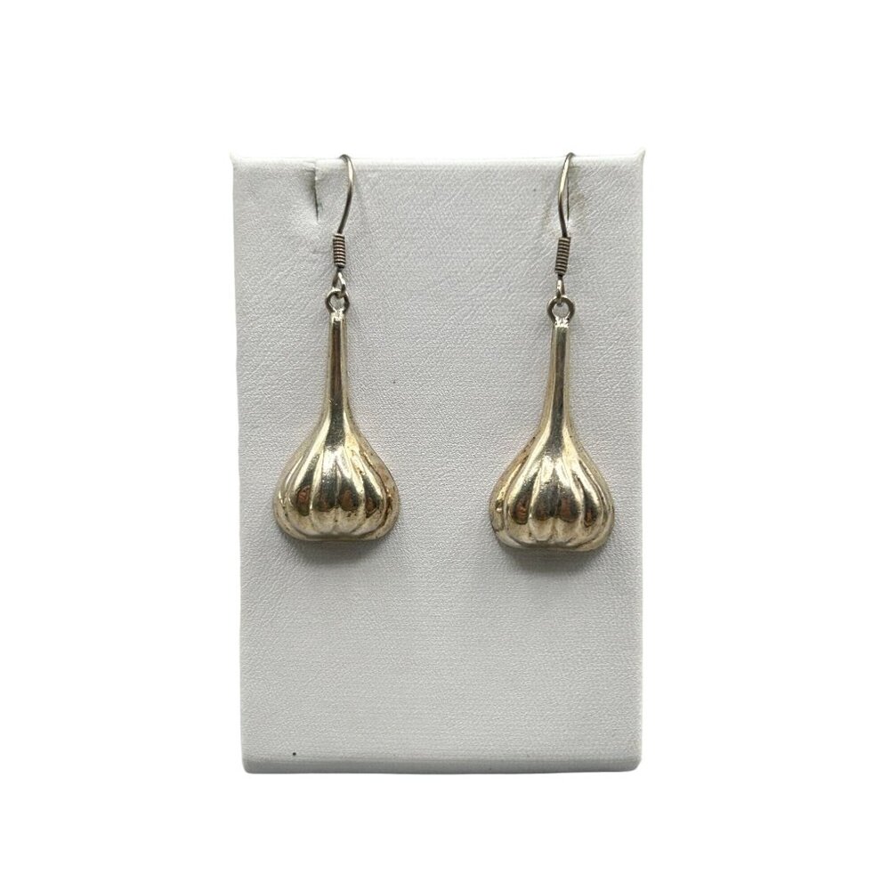 Sterling Silver Earrings Dangles Taxco Mexico 925 Onions Garlic Bulbs Shaped